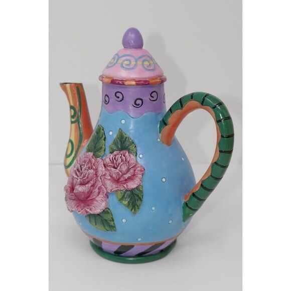 Milson & Louis Floral Design Hand Painted Teapot RARE - Picture 9 of 11